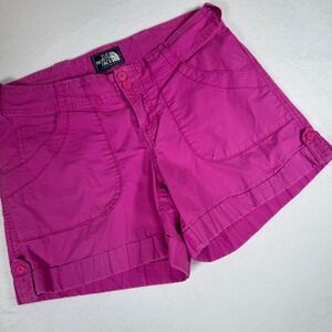 The North Face Women's Pink Cargo Shorts Size US 6 Relaxed Fit Cotton Blend